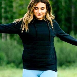 Zyia Active Women's Quilted Cotton Hoodie Sweatshirt